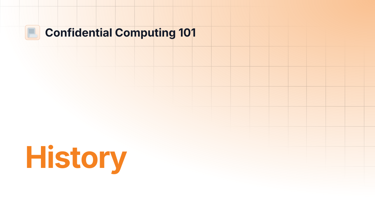 History | Confidential Computing 101